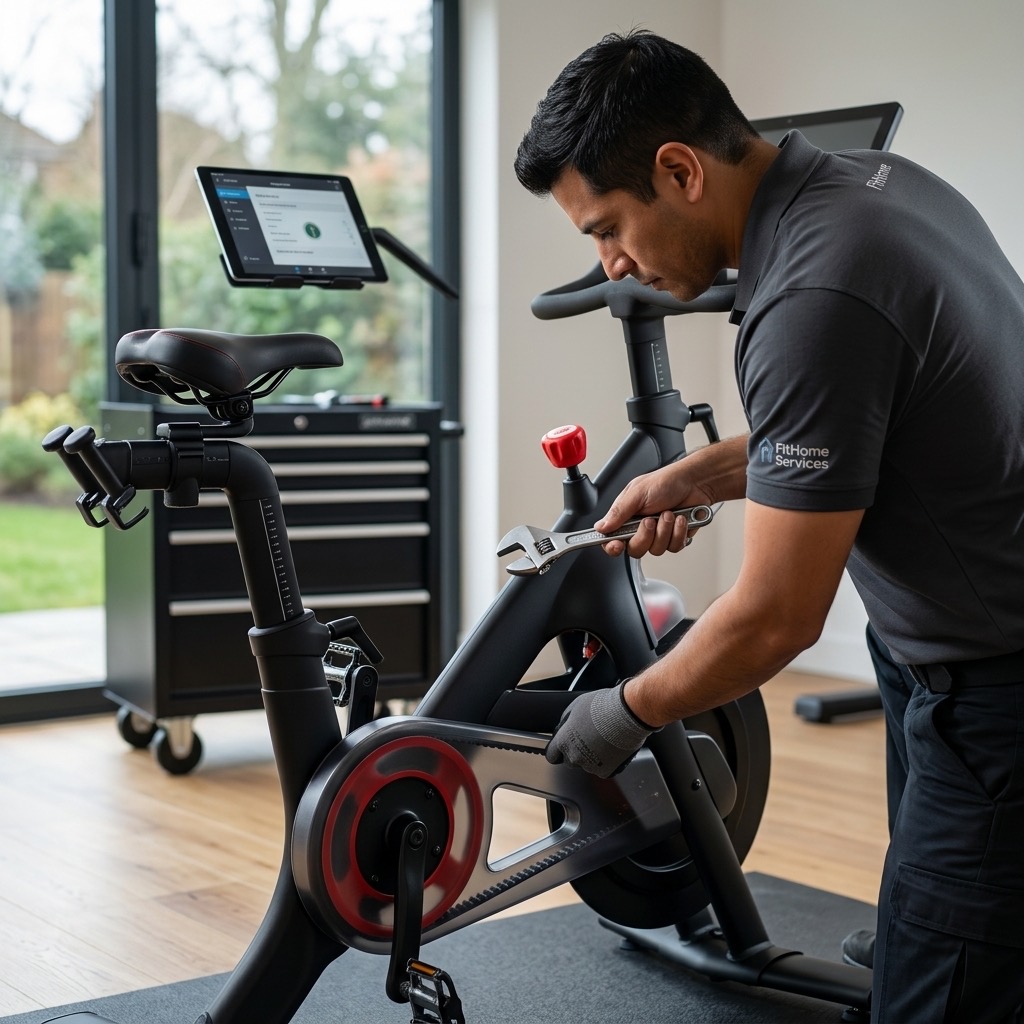 Bicicleta estática en reparación